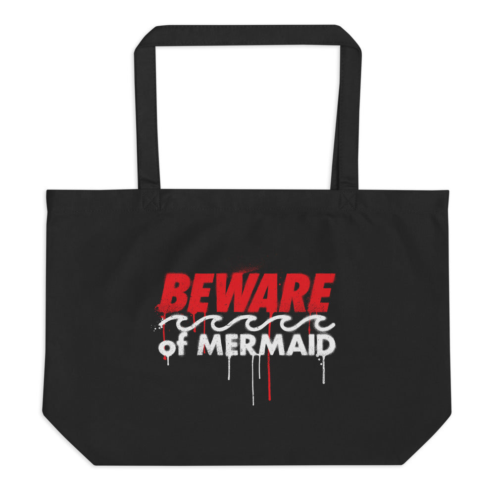 Beware of Mermaid Drip tote bag