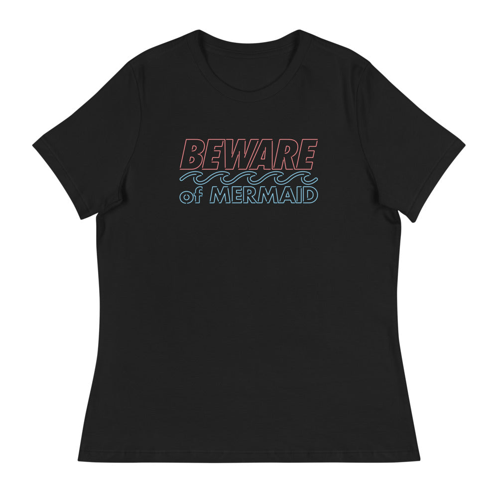 Beware of Mermaid Neon Women&#39;s T-Shirt