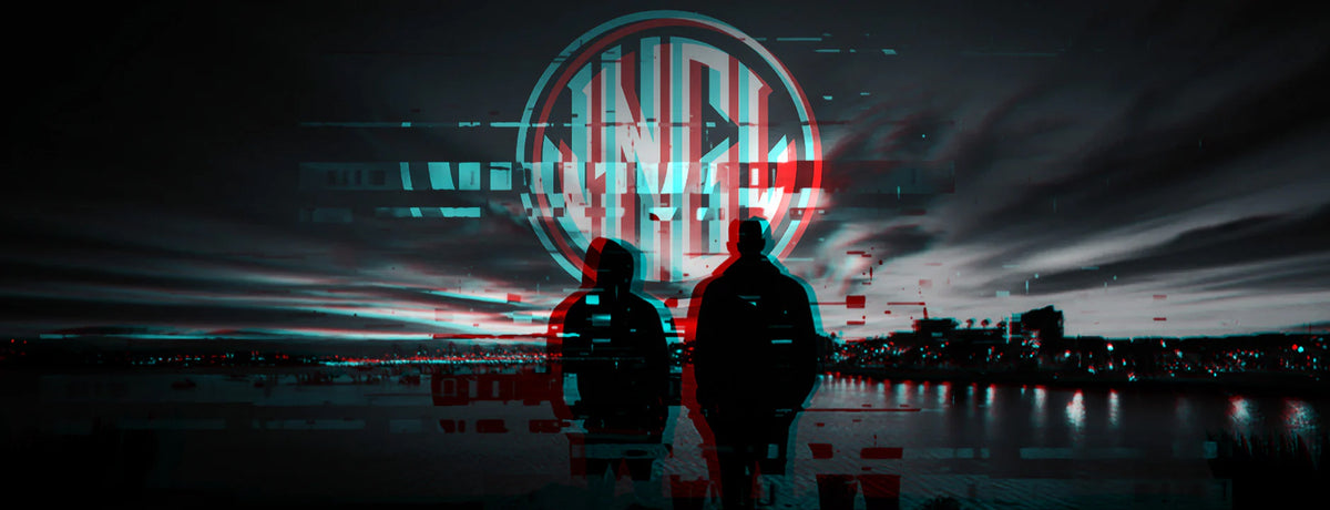 JNGL Athletico brand visual with red and cyan glitch treatment